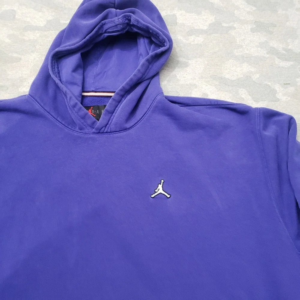 Air Jordan Sweatshirt Mens 2XL‎ Blue Pullover Hoodie Pocket Long Sleeve